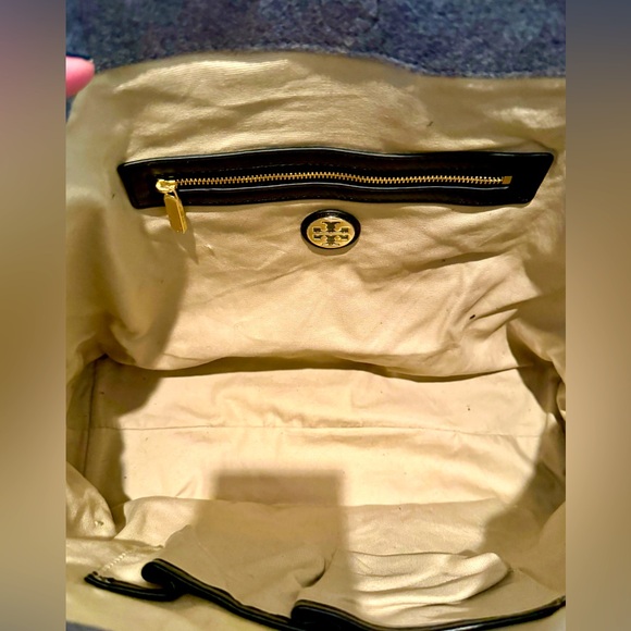 Tory Burch Wool Flannel grey tote bag Magnetic Closure - Picture 3 of 3